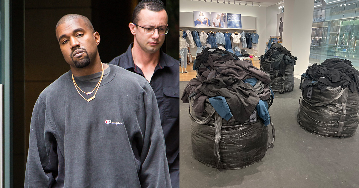 Dumpster finds? Kanye West's Yeezy Gap clothes are being displayed in